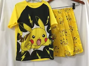 New Pokemon Pajamas Set Pikachu Shorts Boy Girl size 8 - Picture 1 of 4