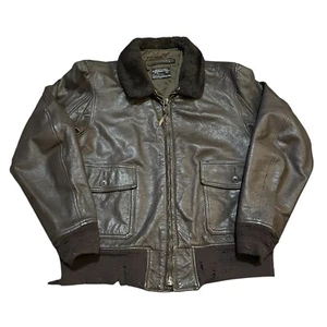 US Vietnam War 1971 United States Navy G-1 Bomber Goatskin Leather Jacket Sz 46 - Picture 1 of 15