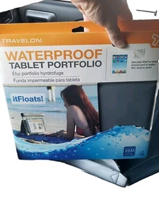 Travelon Waterproof Tablet Portfolio Gray Submersible 20m 65 feet Floats New  - Picture 1 of 5
