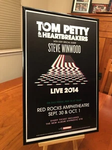 GROSSES 11x17 GERAHMTES TOM PETTY "LIVE IN CONCERT - RED ROCKS 2014" DENVER TOUR POSTER - Bild 1 von 2