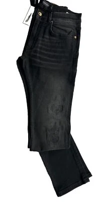 Pantalones de mezclilla negros elásticos Versace para hombre talla 34 EE. UU. 1011835 NUEVOS CON ETIQUETAS $800 Foto 1 de 4