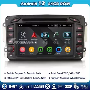 64GB Android 13 Autoradio DAB+Carplay IPS DSP Mercedes CLK Class W203 W209 Viano - Imagen 1 de 21