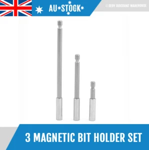 3 Size Magnetic Fastener Drive Bits Set 1/4 Hex Extension Chuck Screw Bit Holder - Picture 1 of 8