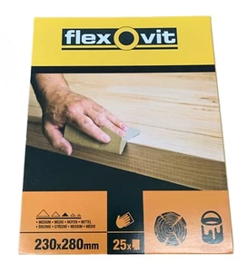 X25 SHEETS 100 GRIT GLASSPAPER SANDPAPER MEDIUM 23CM X 28CM FLEXOVIT NORTON RDG - Picture 1 of 1
