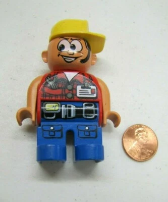 Lego Duplo Crazy Racer Auto Motocicleta Mecánico Hombre 2.5" Figura Rojo Azul Conjunto Foto 1 de 3