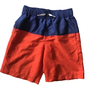 Hanna Andersson Colorblock Swim Trunks Board Shorts Orange Blue Boy SZ 150 US 12 - Picture 1 of 8
