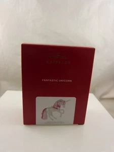 Fantastic Unicorn pink bows white body Christmas Hallmark ornament 2021 - Picture 1 of 8