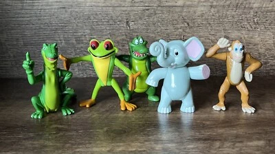 VTG Rainforest Cafe Action Figures Iguana Elephant Monkey Crocodile Frog Jointed - Image 1 of 4