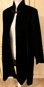 Maxi Chaqueta Chaleco Vintage Terciopelo Ópera Negra Petra Mediana - Imagen 1 de 12