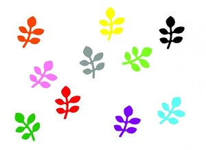 10x Iron-on Patch Miniblings 28mm Smooth Leaf Plant - Picture 1 of 19