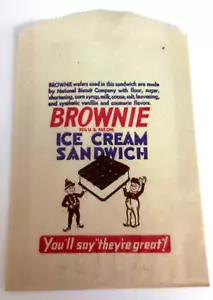 Brownie Cartoon Eis Sandwich Wachsverpackung Neu aus altem Lagerbestand Neu 1930er? - Bild 1 von 3
