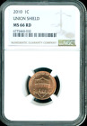 2010-P LINCOLN UNION SHIELD CENT PENNY NGC MS66RD BU UNC FIRST YEAR COIN #D
