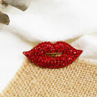 Novelty Bling Red Lips Brooch - Stand Out with Style
