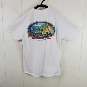 Road To Hana Hemd Herren Medium Weiß Rundhals Kurzarm Grafik Hawaii Freizeit - Bild 1 von 16