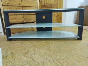 TV Rack Phonomöbel Metall/Glas 127cm Breite × 50cm Höhe × 52cm Tiefe - Bild 1 von 6