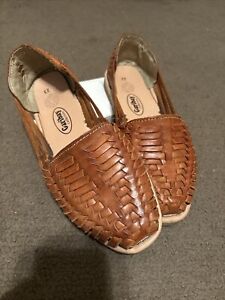 Women Genuine Authentic Mexican Leather Closed Toe Flat Quality Sandals Huarache