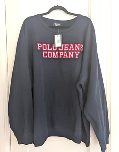 Nuevo con etiquetas Polo Jeans Ralph Lauren Vintage Cuello Redondo Sudadera Azul Para Hombre Talla 4XL - Imagen 1 de 4