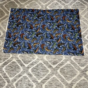 V.I.P. Fabric Blue Fishing Joan Messmore Cranston Print 43”x28” - Picture 1 of 7