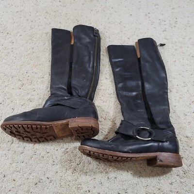 OluKai Holo Lio Boot Black Suede Knee High Back Zip Leather Lined Womens 6.5 - Image 1 of 4