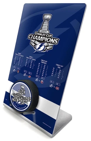 Tampa Bay Lightning 2021 Stanley Cup Champions Desktop Puck Display (11" x 7") Cover