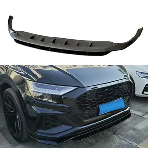 4pcs Front Bumper Spoiler Lip Splitter Kit For Audi Q8 19-23 Carbon Fiber Look - Picture 1 of 6