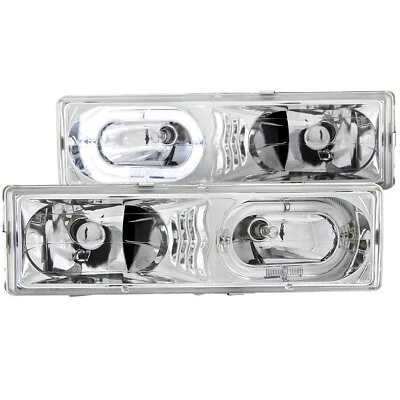 Faros de cristal ANZO cromados con halo para Chevrolet C1500 | 111006 Foto 1 de 4