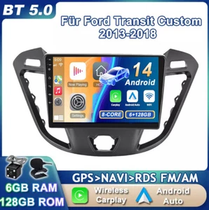 6G+128GB Autoradio Für Ford Transit Custom 13-18 Car Play NAVI DSP Android 14 AM - Bild 1 von 18