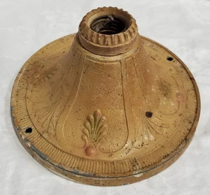 Vintage Flush Mount Art Deco Light Fixture Cast Metal 6 3/4" H. P. Inc 401 - Picture 1 of 10