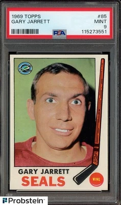 1969 年 Topps 曲棍球 #85 加里·贾雷特密封 PSA 9 完好 — 第 1/2 张图片