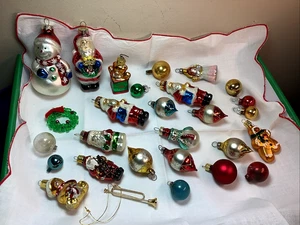 Lot Vintage Miniature Ornaments G & D + Unbranded Santa Snowman Angel Bear 202 - Picture 1 of 11
