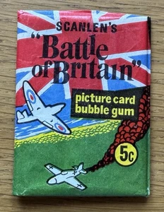 SCANLEN'S 1969 "BATTLE OF BRITIAN" 5c SEALED BUBBLE GUM TRADING CARD WAX PACKET - Picture 1 of 3