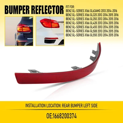 Bumper Red Rear Set Reflector Right 2013-16 For GL420 GL450 GL500 Mercedes Benz - Image 1 of 4