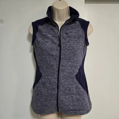 Chaleco polar ExOfficio para mujer XS jaspeado púrpura bloque de color cuello falso cremallera completa Foto 1 de 4