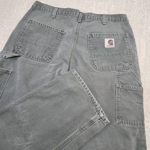 Vintage Carhartt Pants Men 33x32 *READ* B11 Y2K Duck Canvas Baggy Skate Workwear - Picture 1 of 9