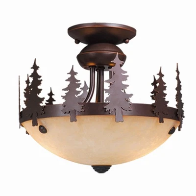 Yosemite 2-Light Convertible Light Kit in Rustic and Bowl Style 10 Inches Tall - Image 1 of 4