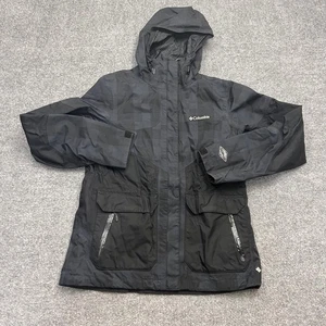 Columbia Jacket Mens Small Black Gray Omni-Tech Interchange Hooded Waterproof - Picture 1 of 10