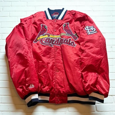 Vintage Majestic St. Louis Cardinals MLB Satin Bomber Jacket Men’s 3XL - Image 1 of 4
