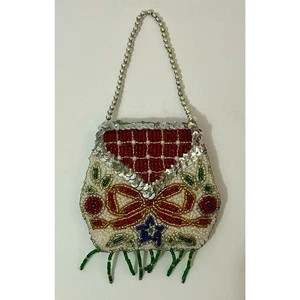 NUEVO SIN ETIQUETAS Adorno Monedero Lentejuelas Cuentas Regalo Navidad - Imagen 1 de 5