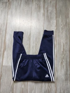 Adidas Blue White Stripe Kids Sweatpants Pockets Boys Youth Size M (10-12) - Picture 1 of 10