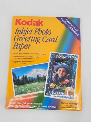 Kodak Inkjet Photo Greeting Card Paper 20 Cards Envelopes  CAT 106 2330 NEW NIP - Image 1 of 4