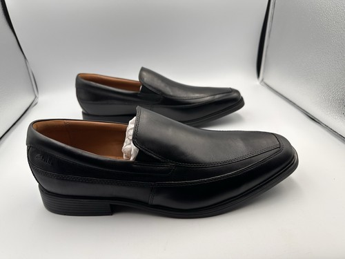 Scarpe uomo Clarks taglia 10 1 2 larghezza chaussant pelle nera slip on nuove