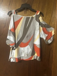 Chicos Easywear 0 Top! ¡Estilo hombro frío! Beige, amarillo, naranja, blanco. - Imagen 1 de 5