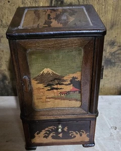 c1900 BELLISSIMO SCATOLA per sigarette giapponese in legno intarsiato - Foto 1 di 10