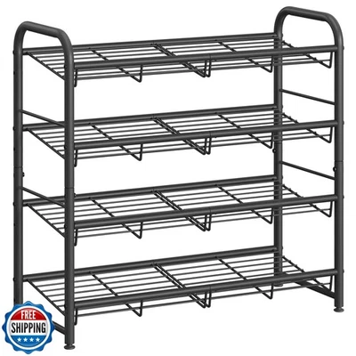 SONGMICS Zapatero Apilable, Estante de Almacenamiento para Zapatos de Metal de 4 Niveles, Soporta Foto 1 de 4