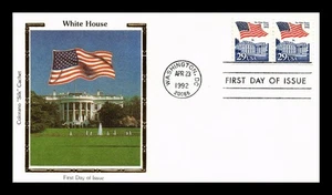 DR JIM STAMPS US COVER FLAG OVER WHITE HOUSE 29C FDC COLORANO SILK CACHET - Picture 1 of 2