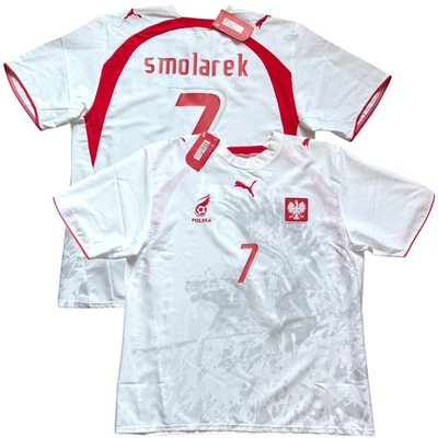 2006/07 Poland Home Jersey #7 Smolarek XL Puma Soccer World Cup White Kit - Image 1 of 4