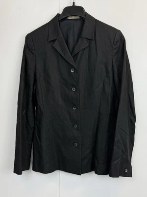 Blazer de lino Laura Ashley para mujer talla 8 chaqueta negra Foto 1 de 4