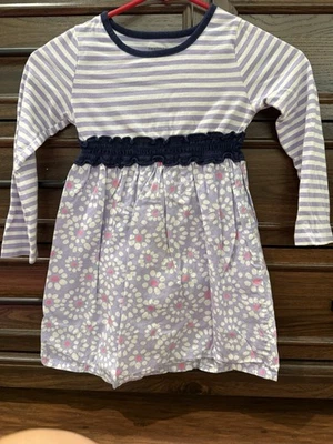 Vestido manga larga floral a rayas Healthtex 5T para niñas Foto 1 de 4