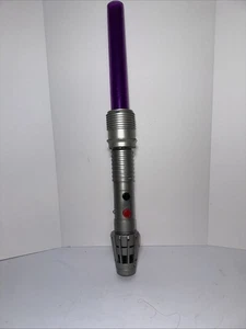 Starwars Phantom Menace Mace Windo Lightsaber Purple Light Sound 2002 Hasbro - Picture 1 of 1