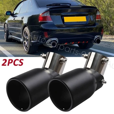 2PCS For Subaru Legacy Car Exhaust Pipe Tip Rear Tail Throat Muffler Black Foto 1 de 4